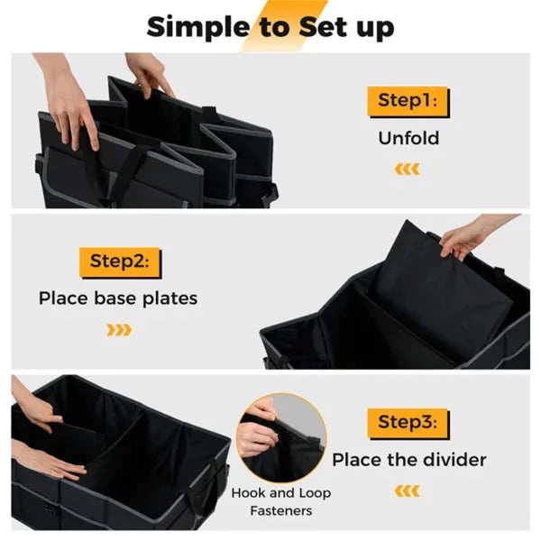 13 Gallon Car Trunk Organizer with Compartments