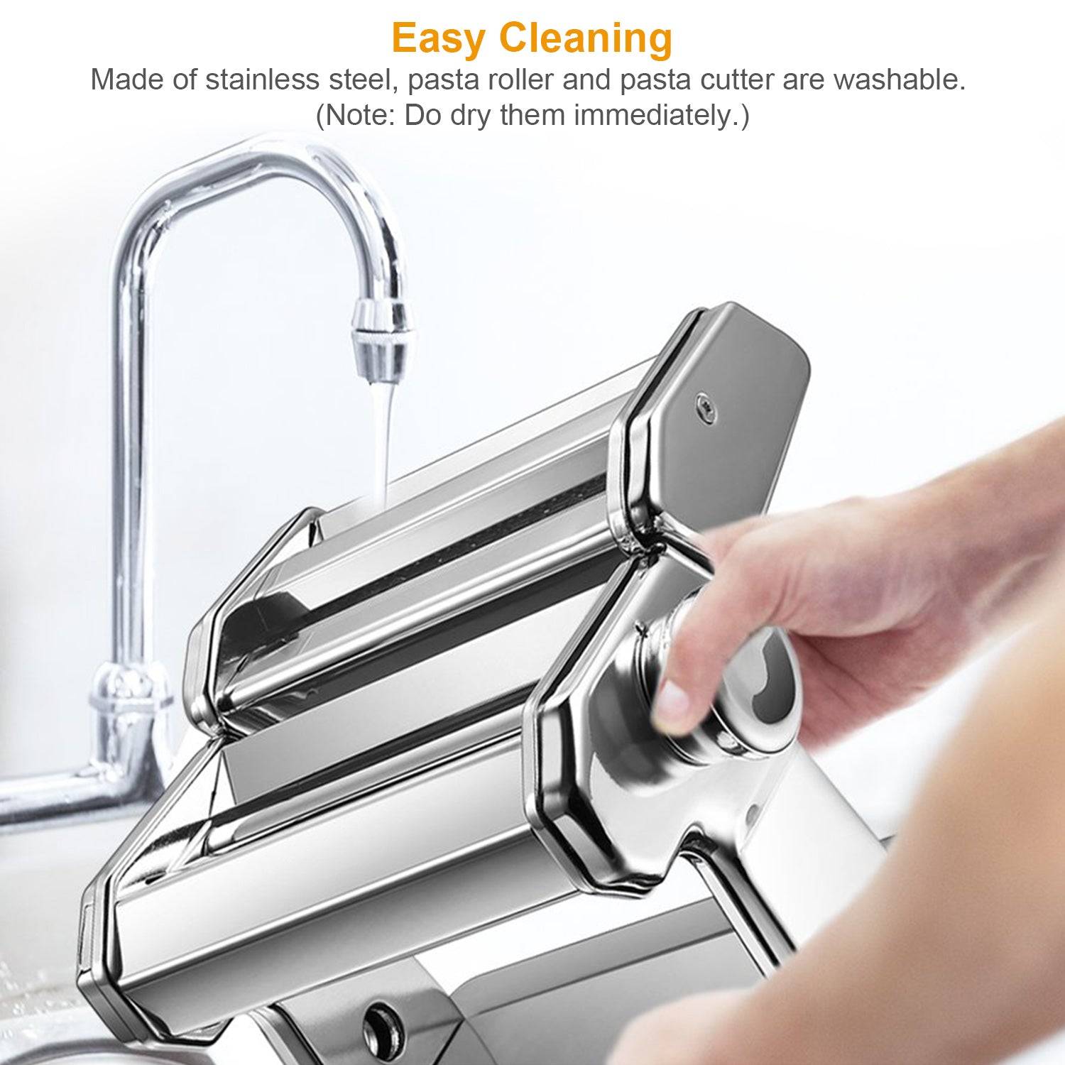 Stainless Steel Pasta Maker Adjustable Settings