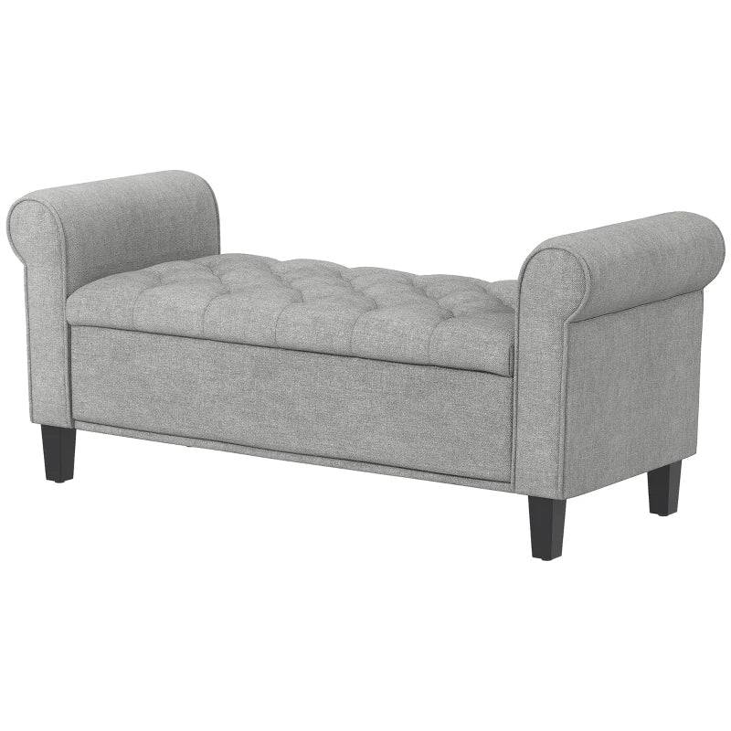 50 Inch Storage Ottoman Bench with Arms