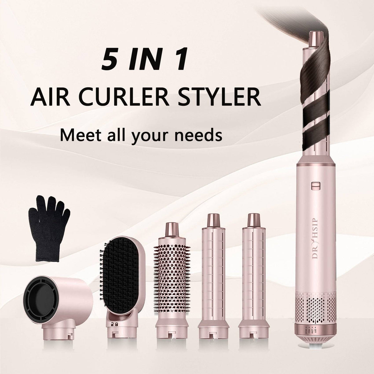 5-in-1 Hair Styler Brush for Women Blowdry, Curl & Straighten with Heat & Ionic Technology
