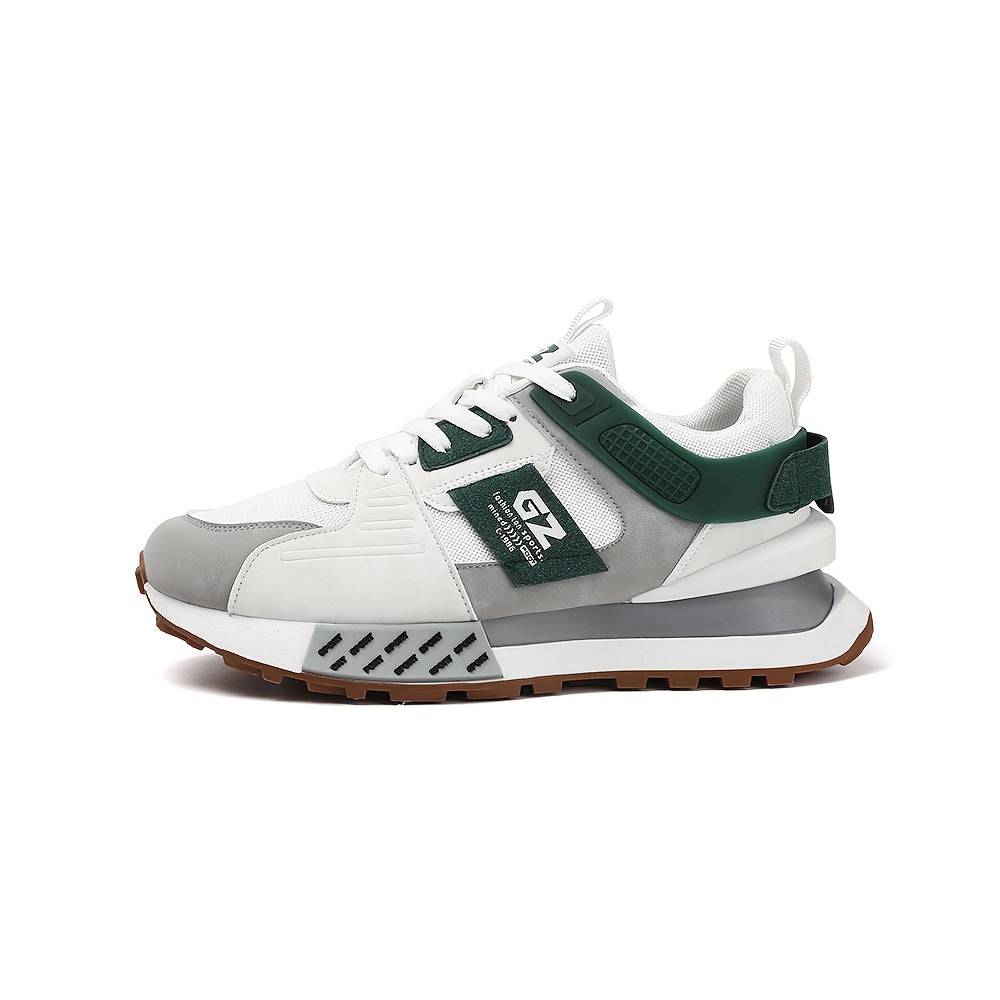 Men’s Casual Sneakers with Vintage Graphic Print, PU Upper & Non-Slip Rubber Sole, Low-Top Lace-Up Shoes for All-Season Wear