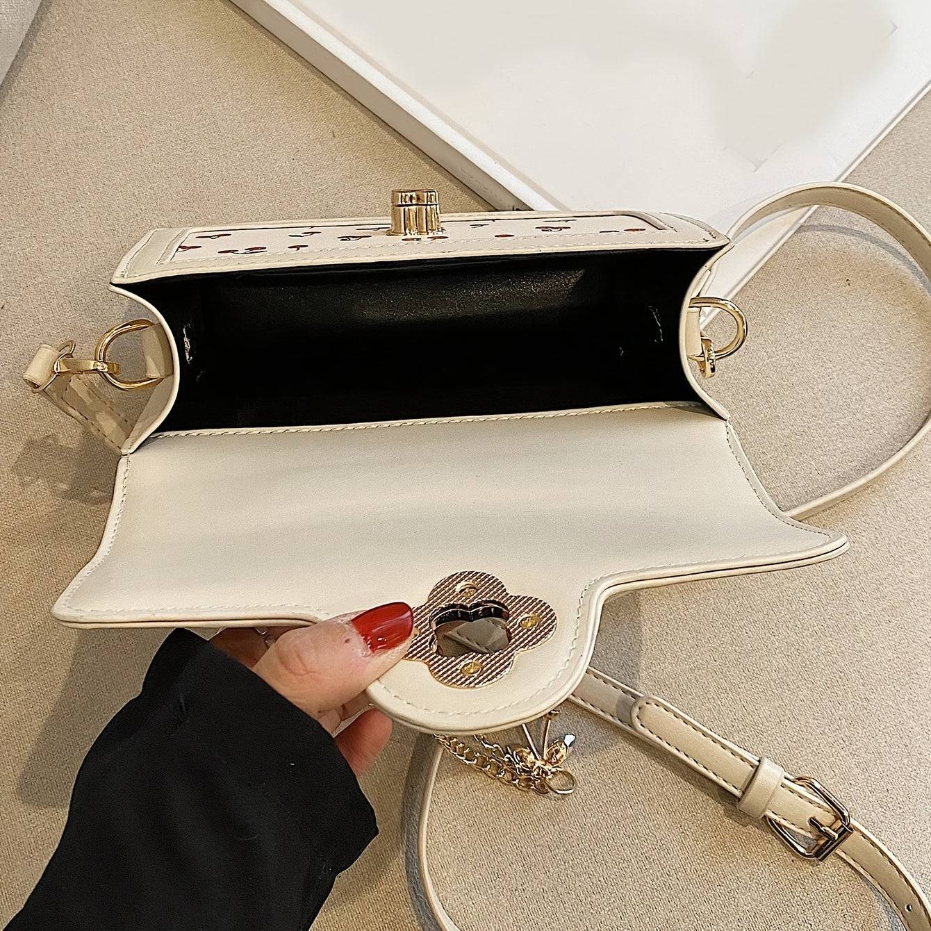Women's Crossbody Bag with Golden-Tone Hardware, Lightweight PVC Small Purse with Kiss Lock Closure, Compact Shoulder Handbag for Travel & Everyday Use