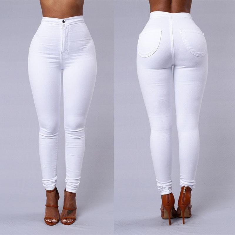 Casual Pants For Women High Waist Stretch Slim Trouser Skinny Candy Color - PMMNAPOLES