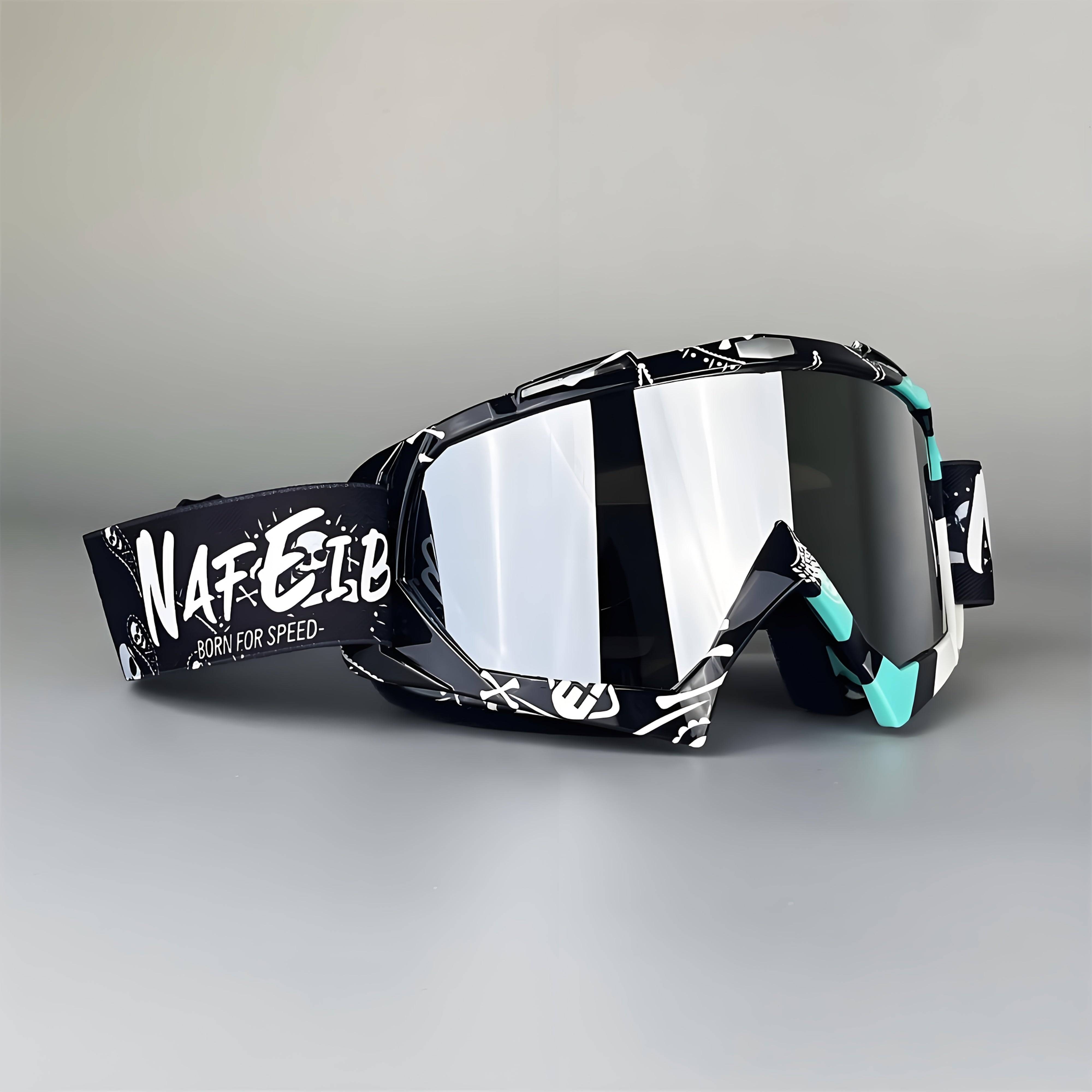 Motorcycle & ATV Goggles Off-Road Protective Eyewear with Anti-Scratch PC Lenses and Flexible TPU Frame Impact-Resistant for Outdoor Sports & Adventure Riding