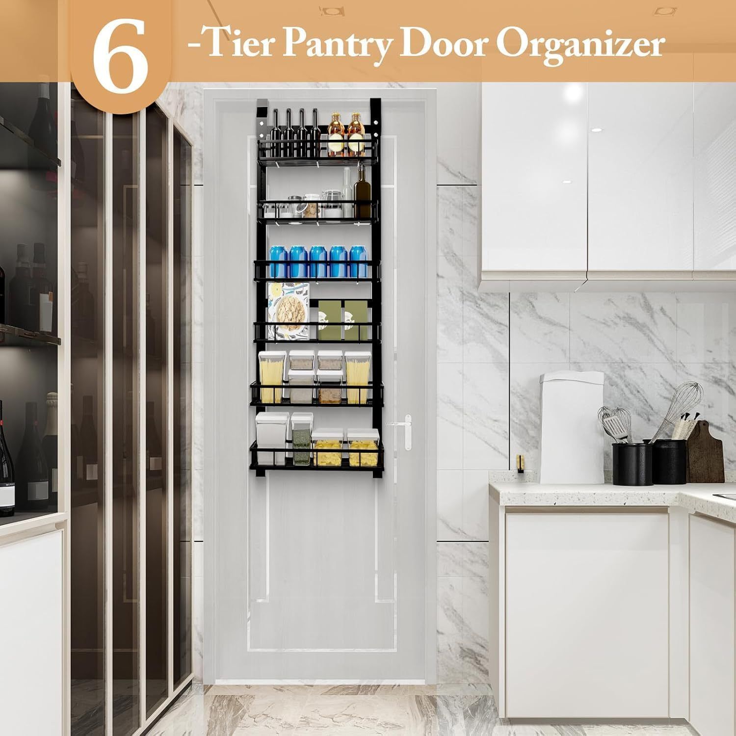 Pantry Cabinets for Kitchen Over Door Adjustable Rack