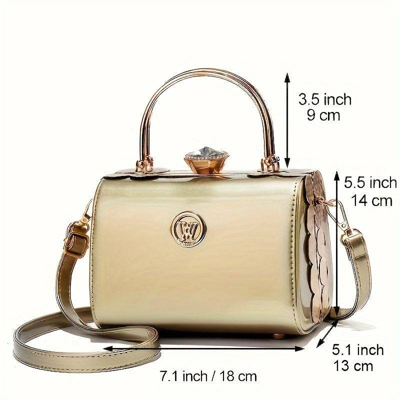Women’s Glossy Rhinestone Handbag – Elegant Luxury Crossbody Bag for Banquet, Party, Prom & Evening Events