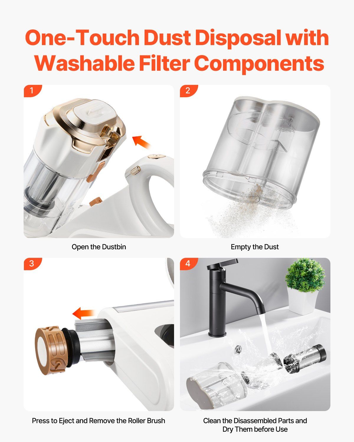 Mattress Vacuum Cleaner Powerful Suction HEPA Filter