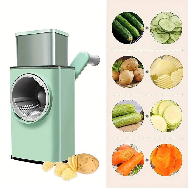 Multifunctional Spiral Kitchen Grater – Manual Vegetable Chopper, Potato & Fruit Slicer, French Fries Cutter, 1pc Kitchen Gadget