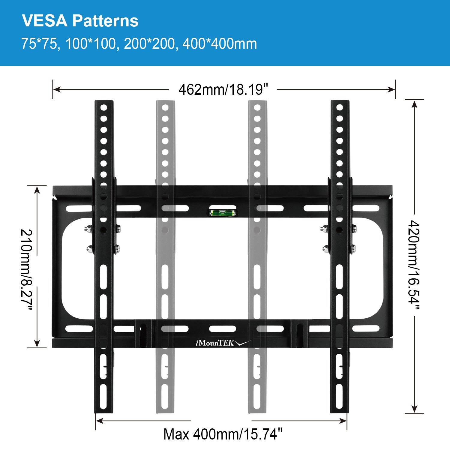 TV Mount Tilt Dual Arm Wall Bracket for 26–55 Inch TVs