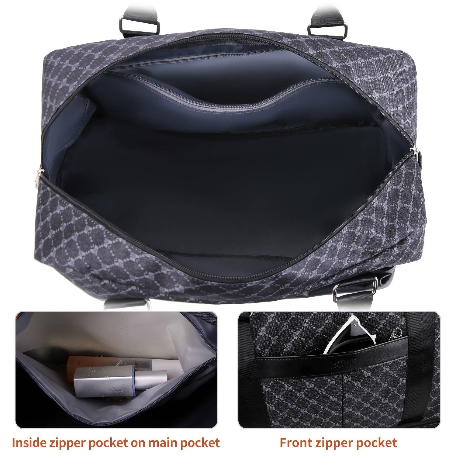 Weekend Travel Tote Bag Set for Women Large Carry-On with Shoe Compartment & Luggage Sleeve