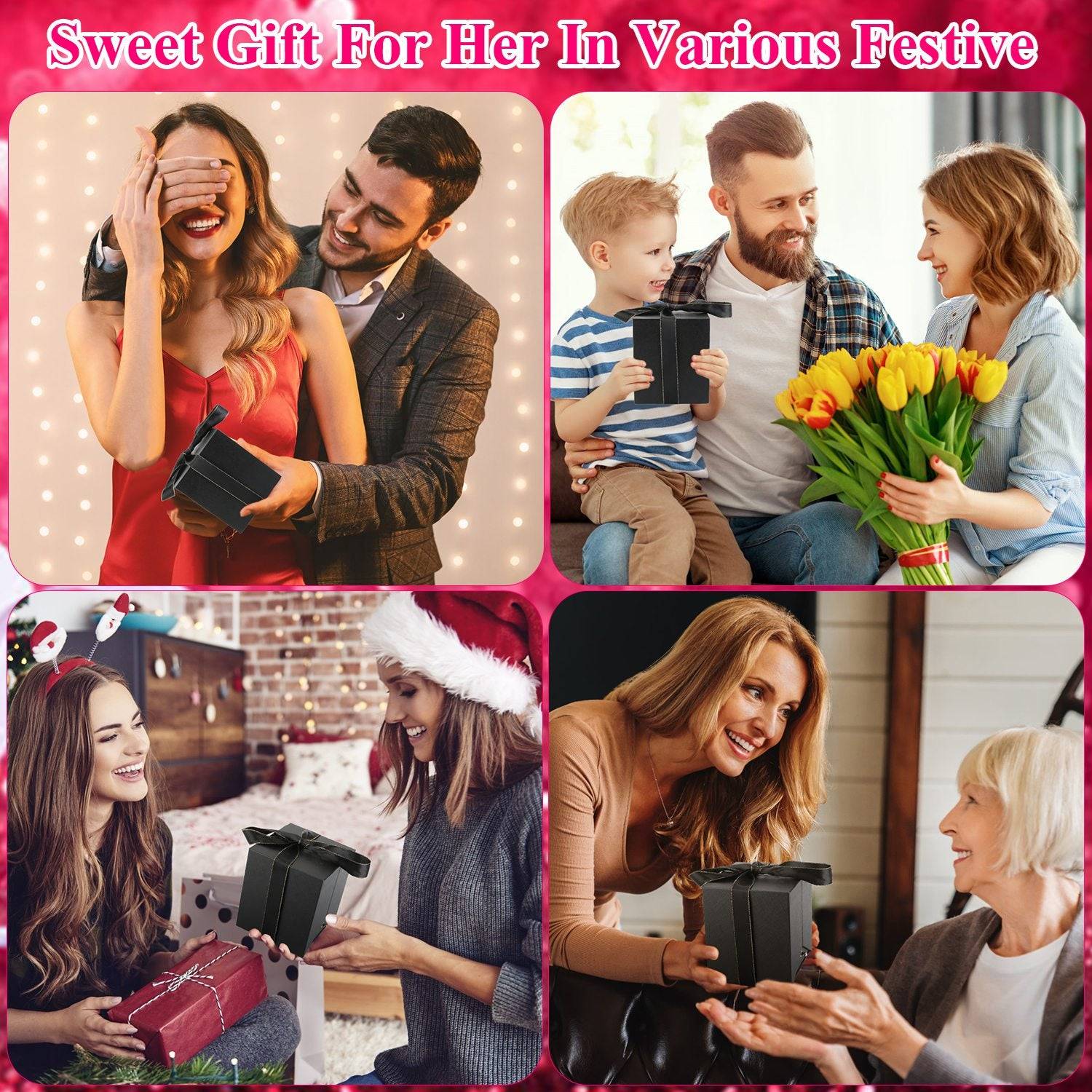 Preserved Rose Heart Necklace Gift Box