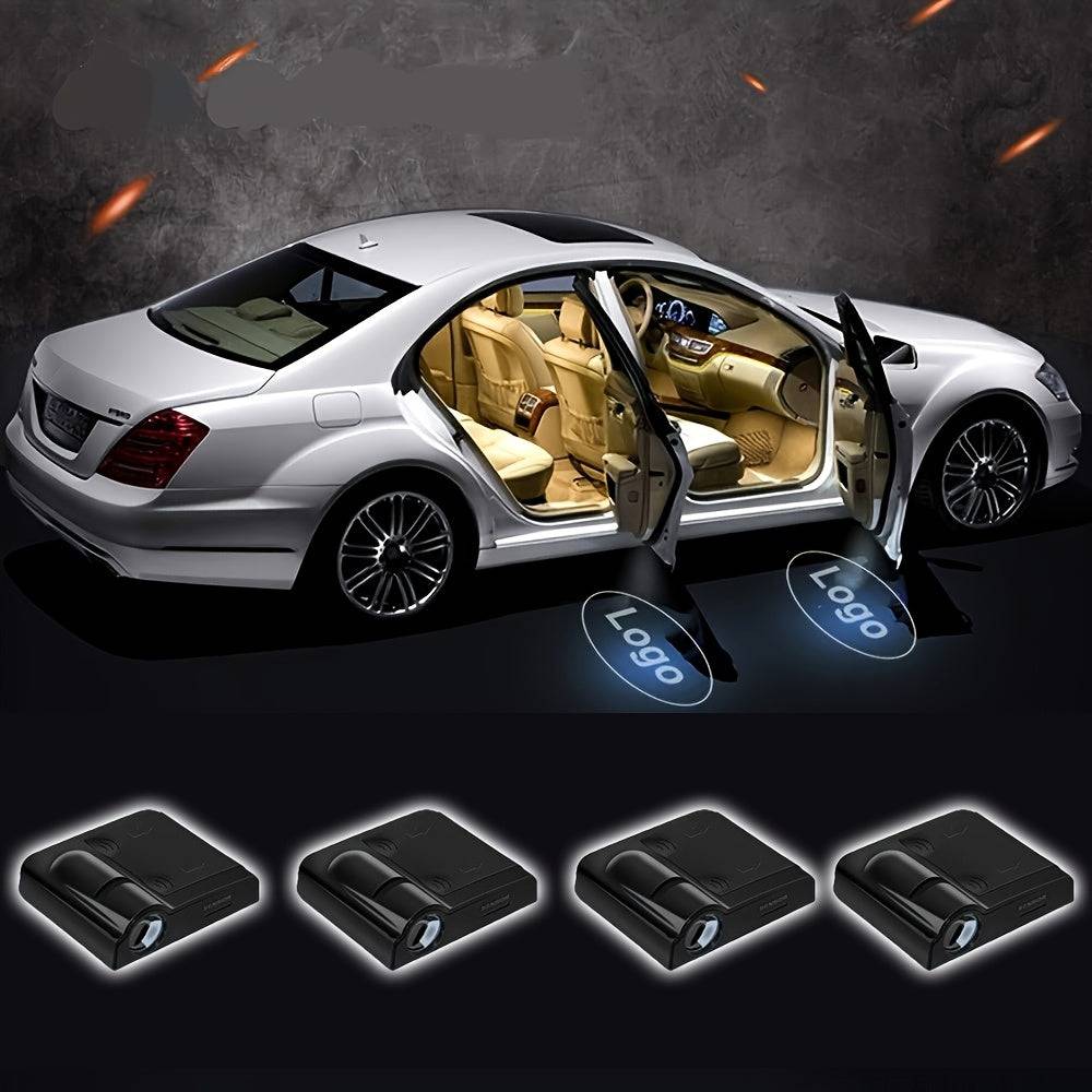 4-Pack Wireless LED Car Door Projector Lights Super Bright Welcome & Courtesy Step Lighting, No-Drill, Battery Powered for Cars, Trucks & SUVs