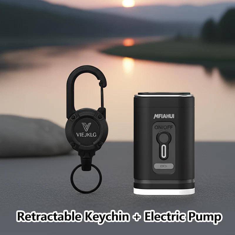 Portable Air Pump Quick Inflate Deflate Adjustable Light