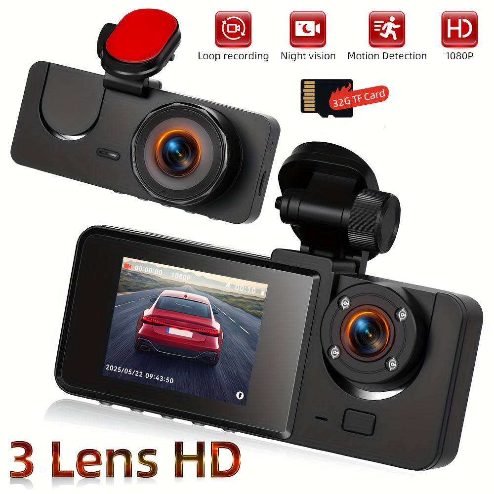 Podofo Dual Camera 1080P Dash Cam Front & Inside Car DVR with IR Night Vision, Wide Angle & Loop Recording