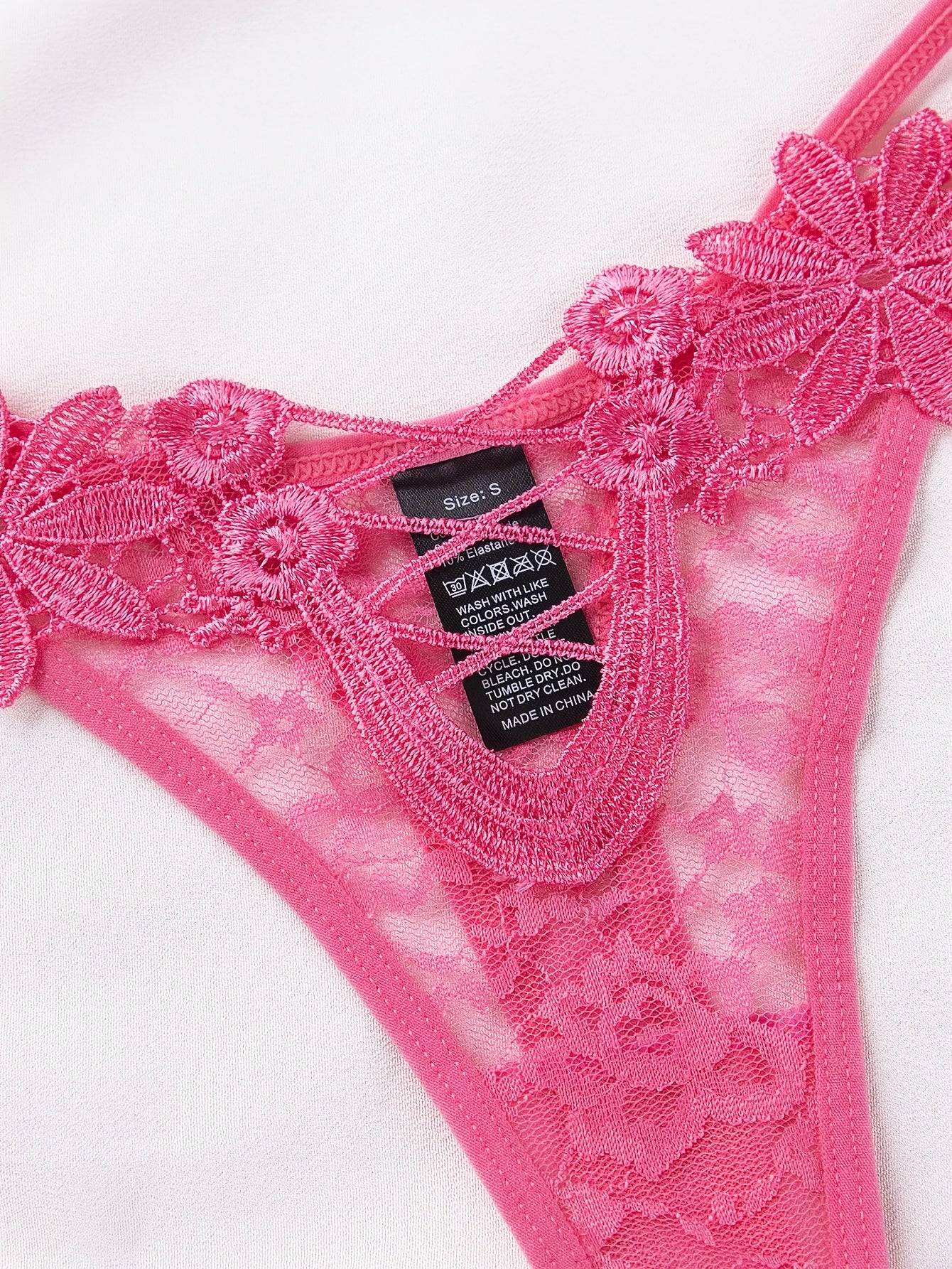 9-Pack Low Waist Lace Thongs for Women – Floral European Style, Breathable & Soft Fit