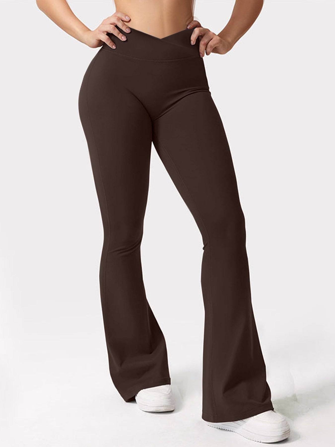 Womens V Waist Flare Leggins with Contouring Stretch Fit