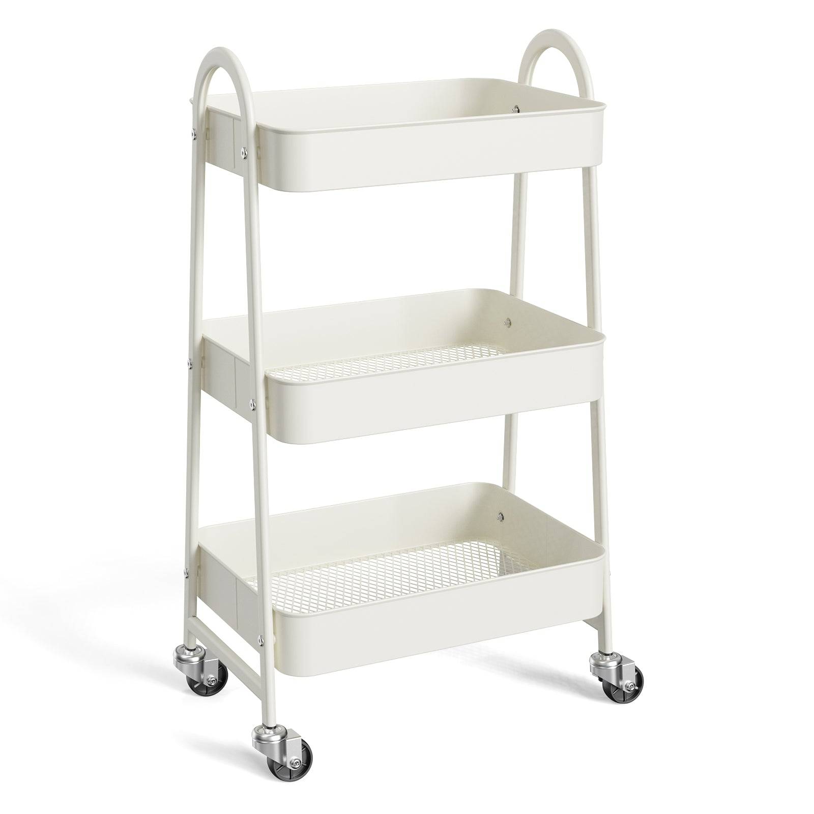 3 Tier Metal Storage Cart with Wheels