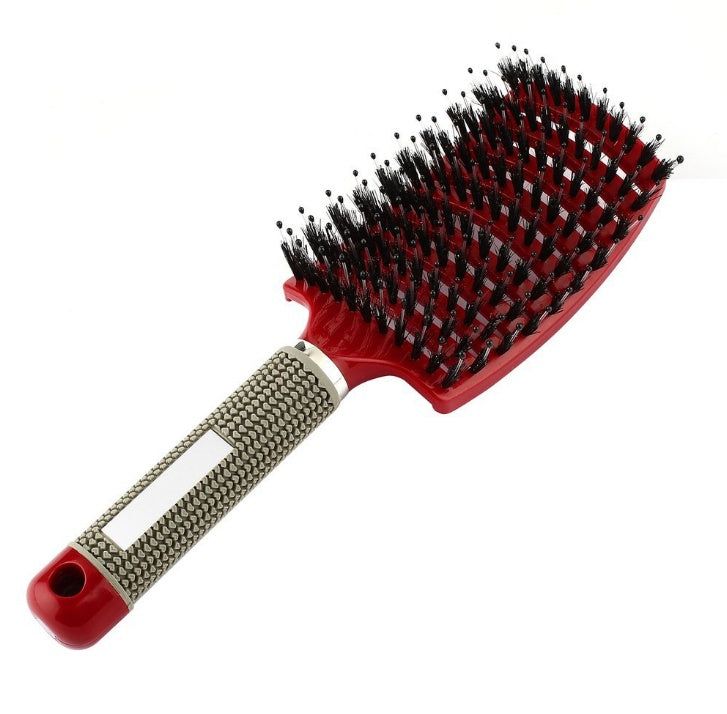 Bristle and Nylon Hair Brush with Massage and Soft Handle