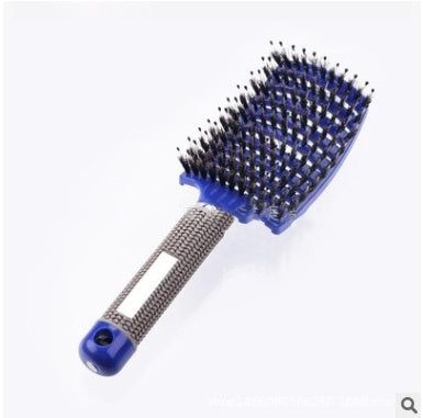 Bristle and Nylon Hair Brush with Massage and Soft Handle
