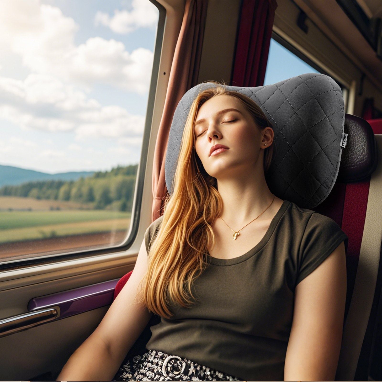 Inflatable Camping Pillow Portable Travel Support Cushion