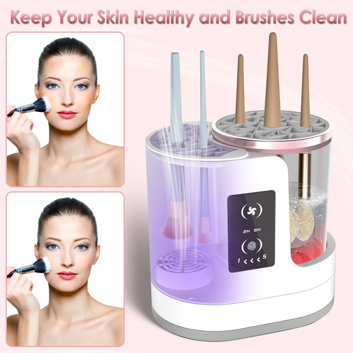 4-In-1 Electric Makeup Brush Cleaner with UV Function