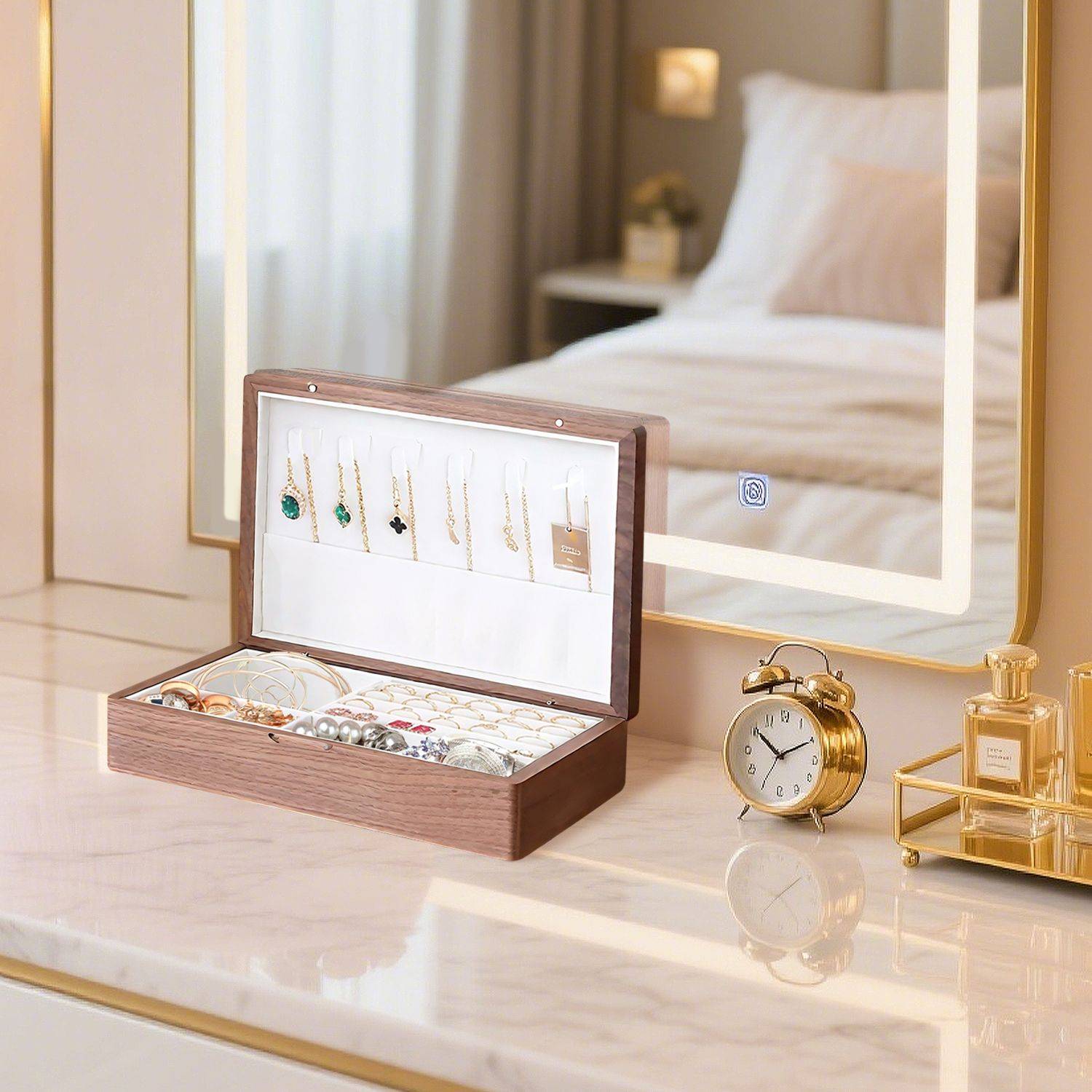 Solid Wood Jewelry Box in Black Walnut