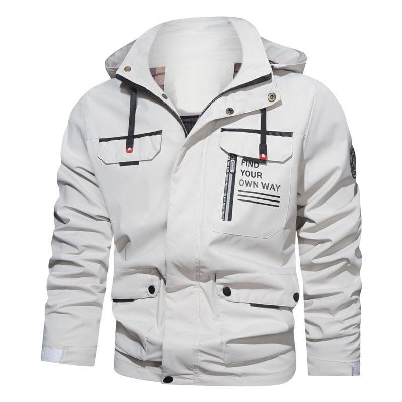 Men's Outdoor Casual Shell Jacket Sports Hooded Fleece Jacket Coat - PMMNAPOLES