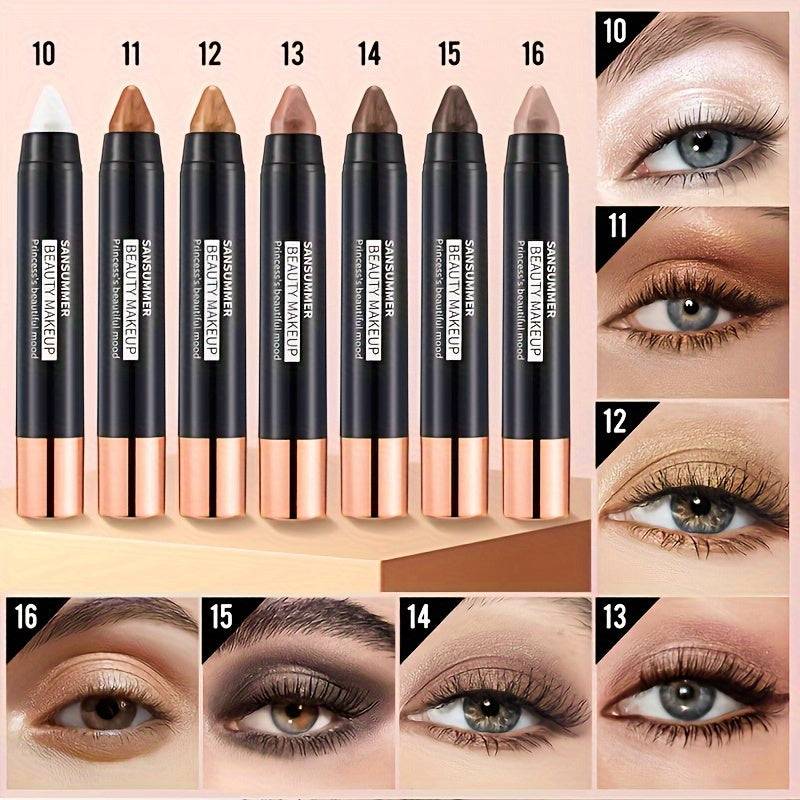 7pcs Eyeshadow Stick Set Waterproof Creamy Texture with Matte & Pearlescent Finish Easy Daily Eye Makeup