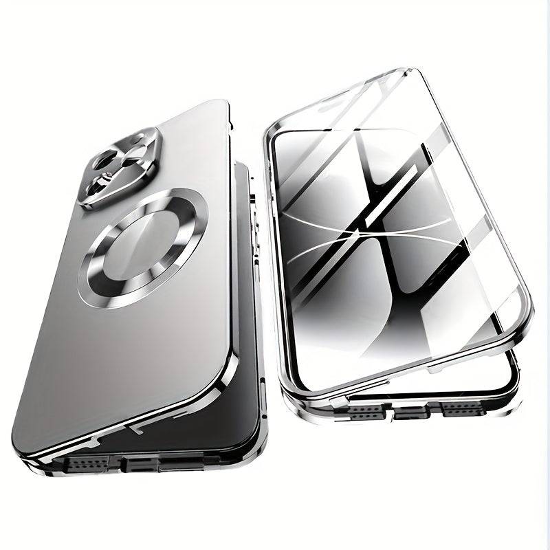 Anti-Spy Magnetic Phone Case for iPhone 12/13/14/15/16 Pro Max Plus, 2-in-1 Design with Full Camera Lens Protection and Shockproof Cover