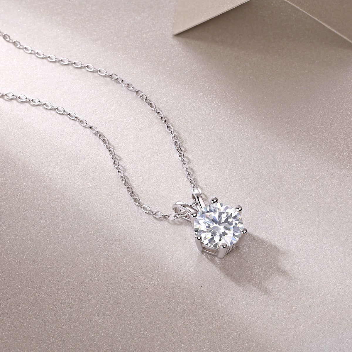 2 Carat Moissanite Necklace in S925 Sterling Silver