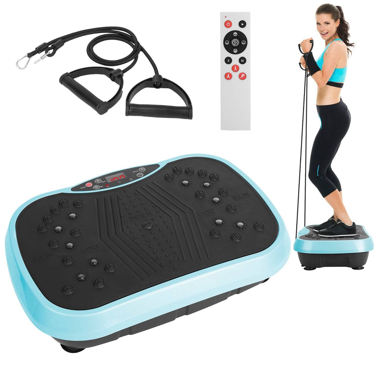 Whole Body Vibration Plate Exercise Machine With Bands
