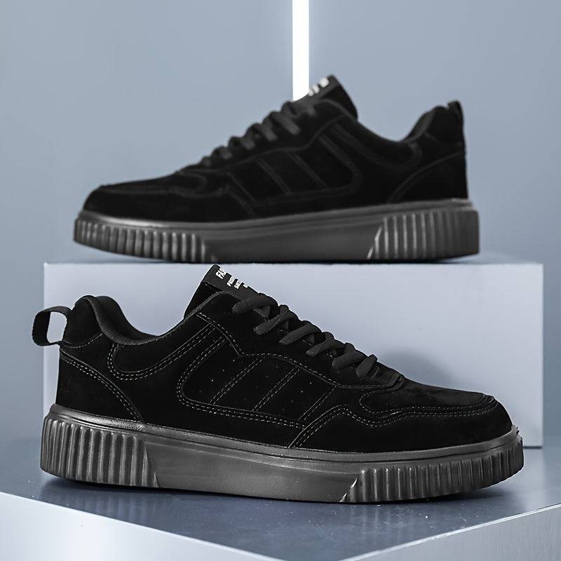 Men’s Low-Top Sneakers – Breathable PU Upper, Shock-Absorbing MD Sole, EVA Insole, Lace-Up Casual & Running Shoes for All-Season Comfort