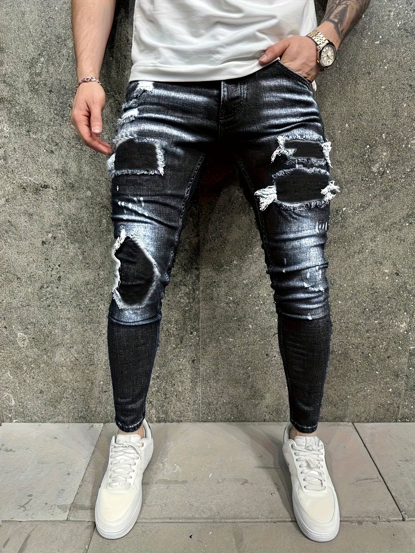 Men’s Casual Denim Pants Straight-Leg Jeans with Comfortable Fit Everyday Style for All Seasons