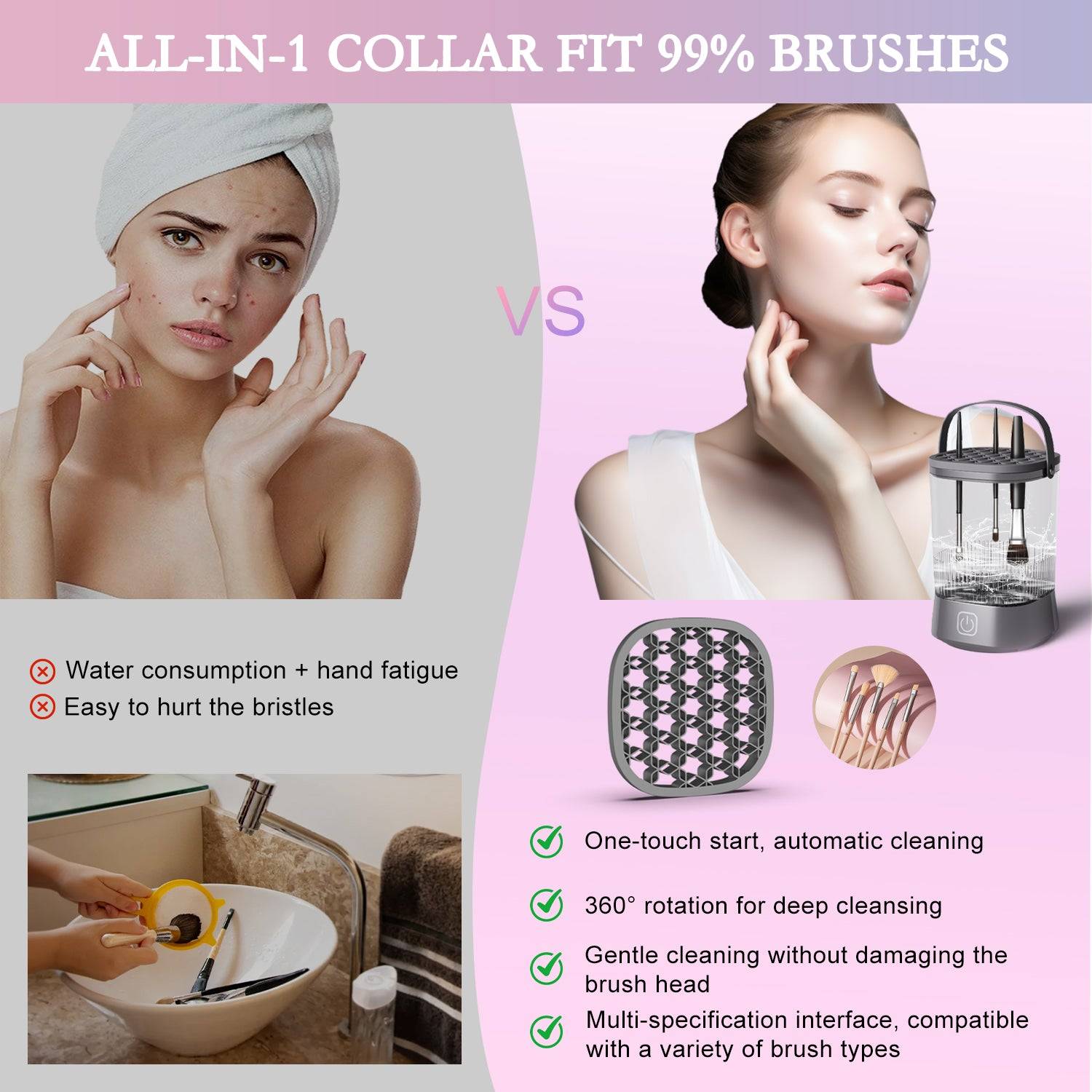 Automatic Electric Makeup Brush Cleaner 9000 RPM