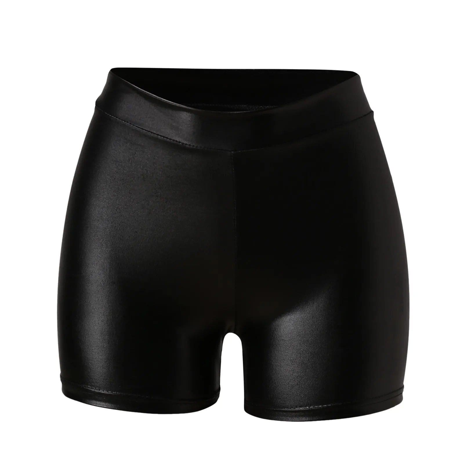 Women's Fashion Slim Fit Leather Pants High Waist Shorts - PMMNAPOLES