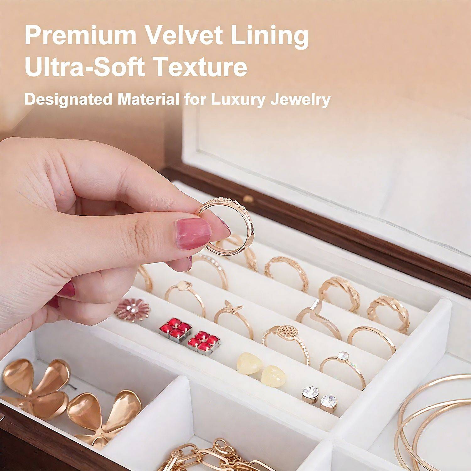 Solid Wood Jewelry Box in Black Walnut