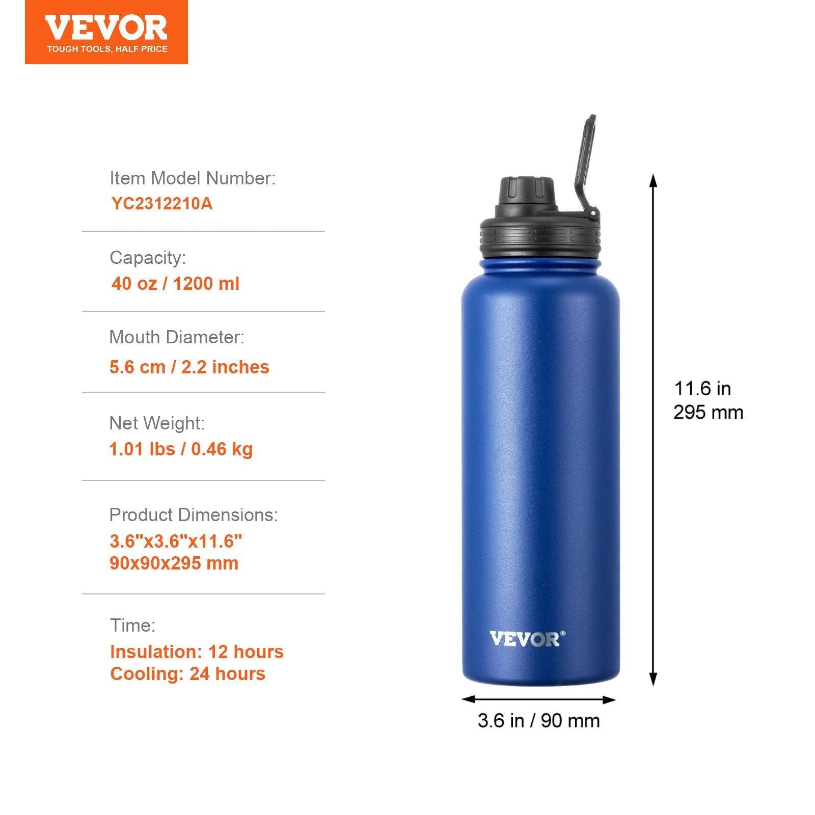 40oz Insulated Water Bottle with Wide Mouth Stainless Steel
