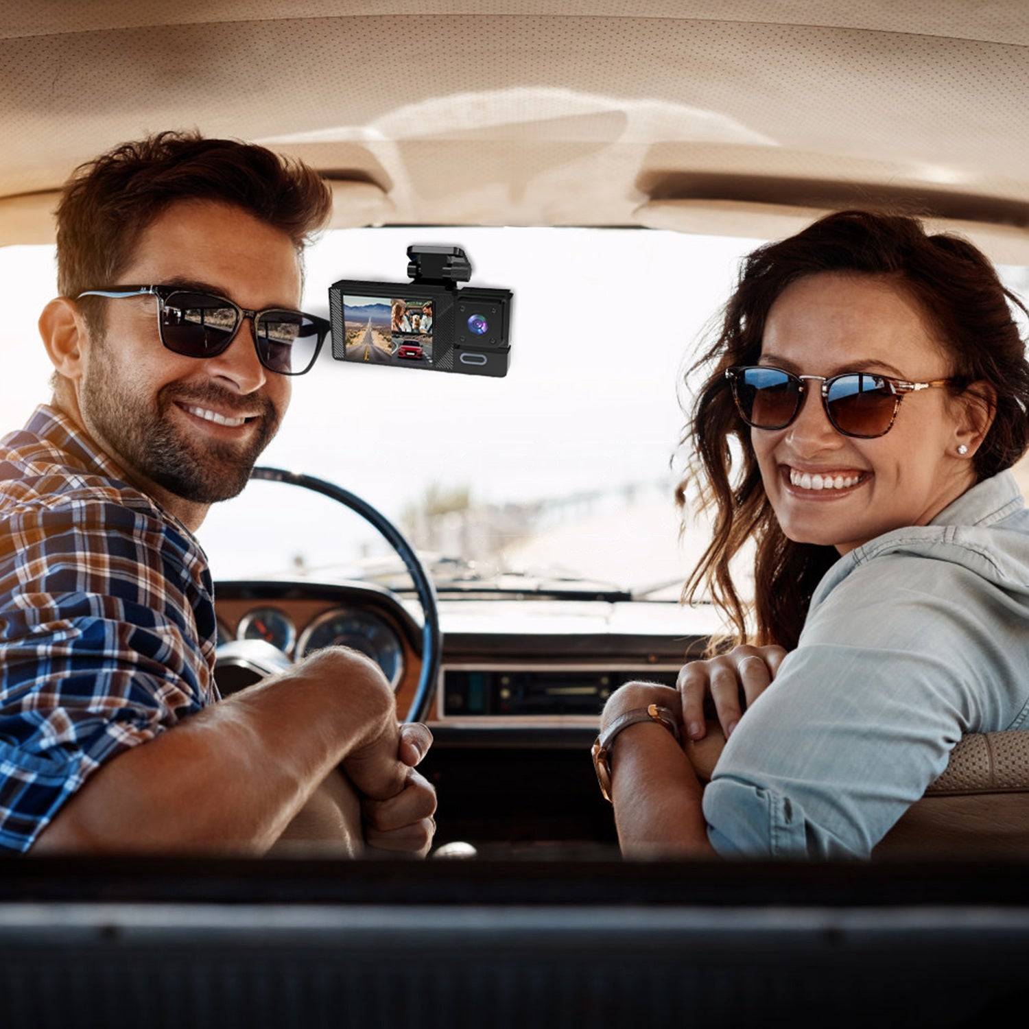 3 Channel Dash Cam 1080P WiFi with 64GB Card