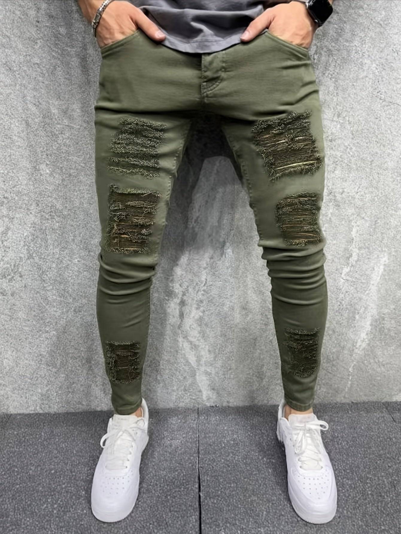 Men’s Hip-Hop Style Jeans Youth Streetwear Denim Pants with Modern Fashion Design Casual Slim Fit Trousers