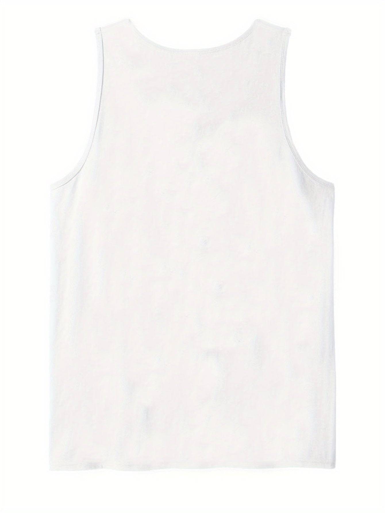 Men’s Sleeveless Tank Top Cotton Comfort Palm Tree Beach Print Casual Summer Style