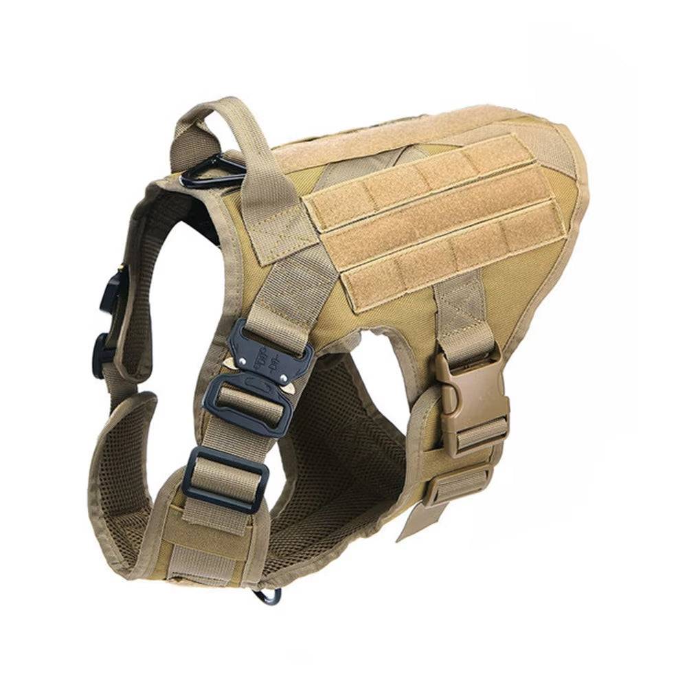 Tactical Dog Harness with Leash 1000D Nylon Camo