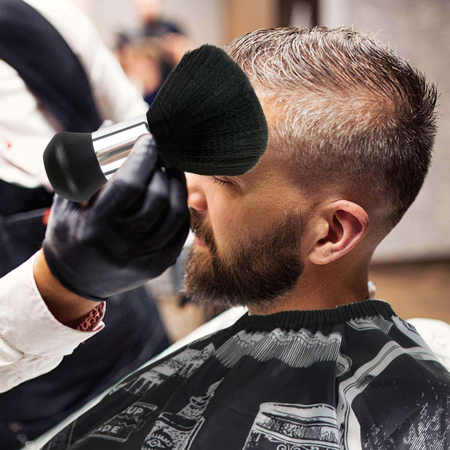 Professional Barber Cape with Snap Closure and Brush