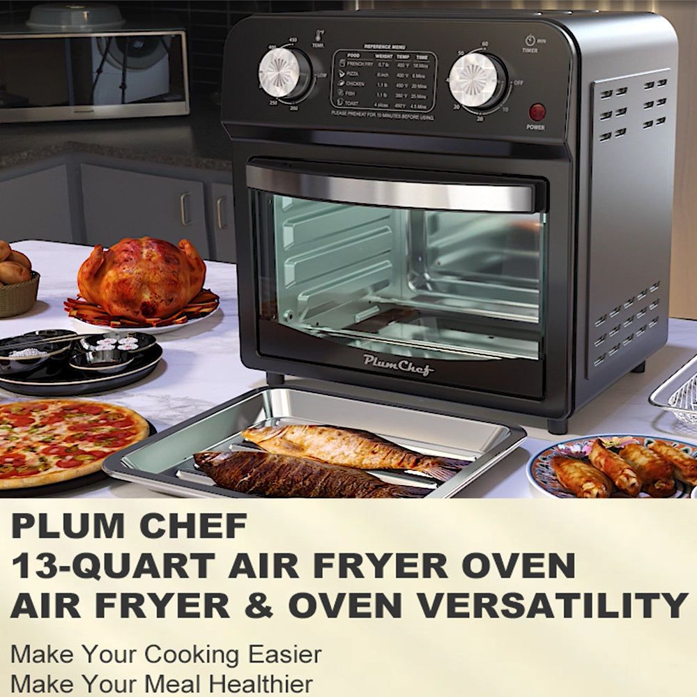 12.5 Qt Air Fryer With Dual Control And Oil Free Cooking