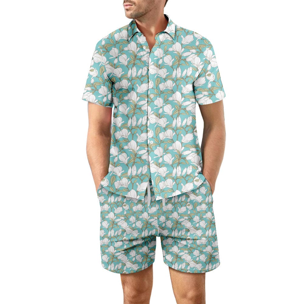 Printed Beach Shirt Summer Drawstring Pocket - PMMNAPOLES