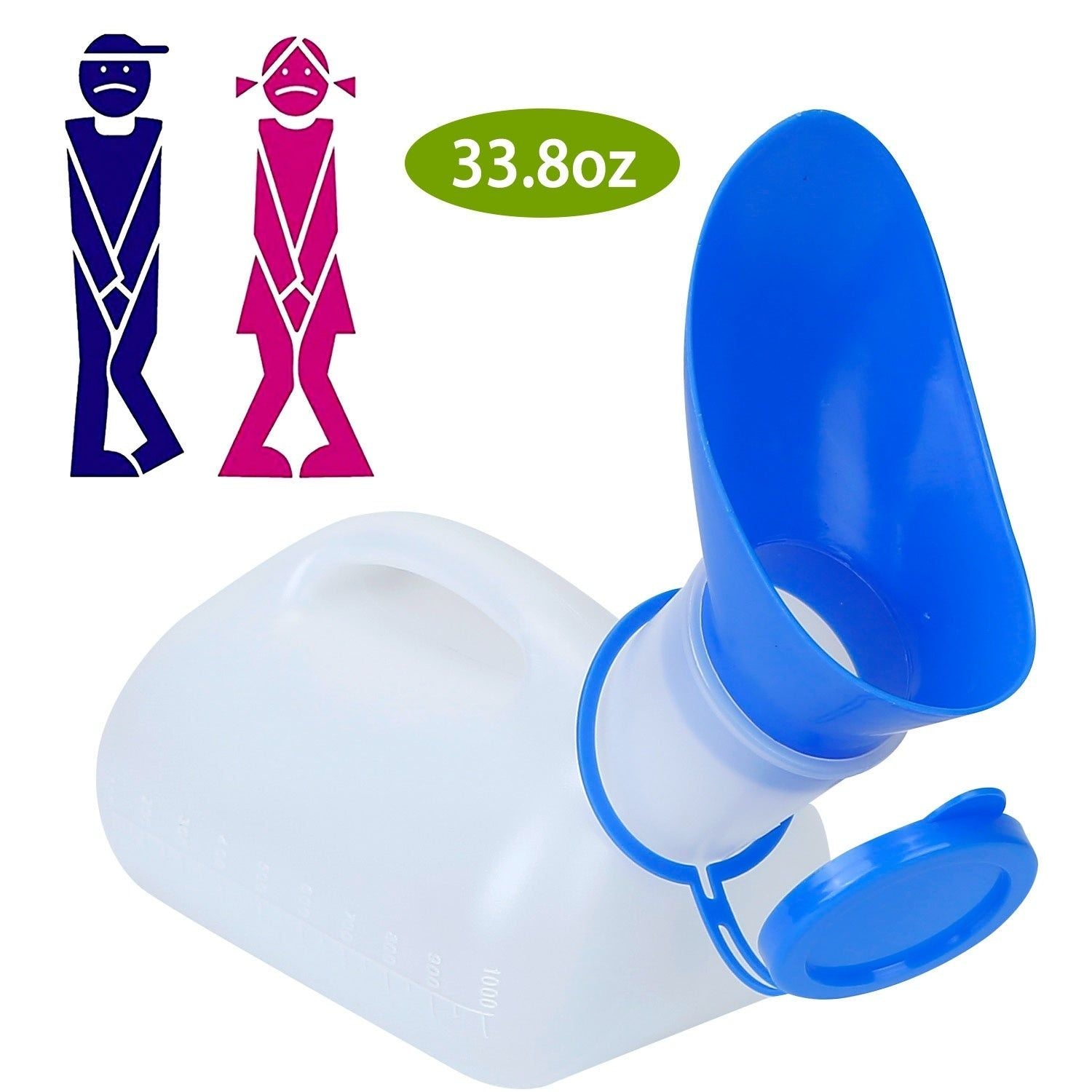 Portable Unisex Urinal Bottle with Funnel for Emergency Use