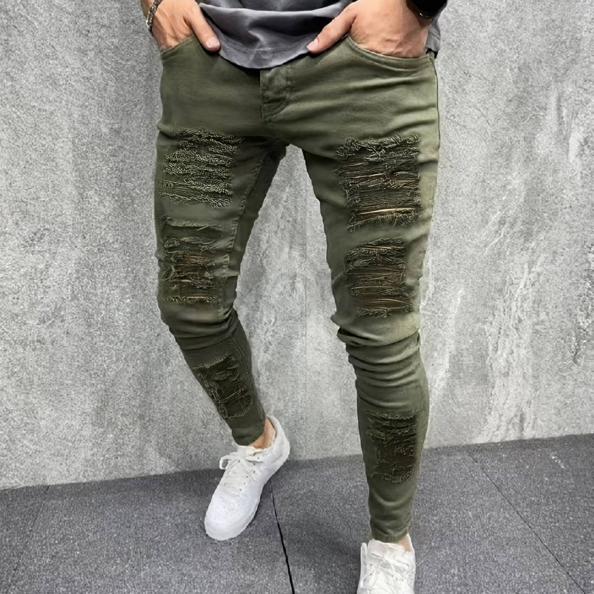 Men’s Hip-Hop Style Jeans Youth Streetwear Denim Pants with Modern Fashion Design Casual Slim Fit Trousers