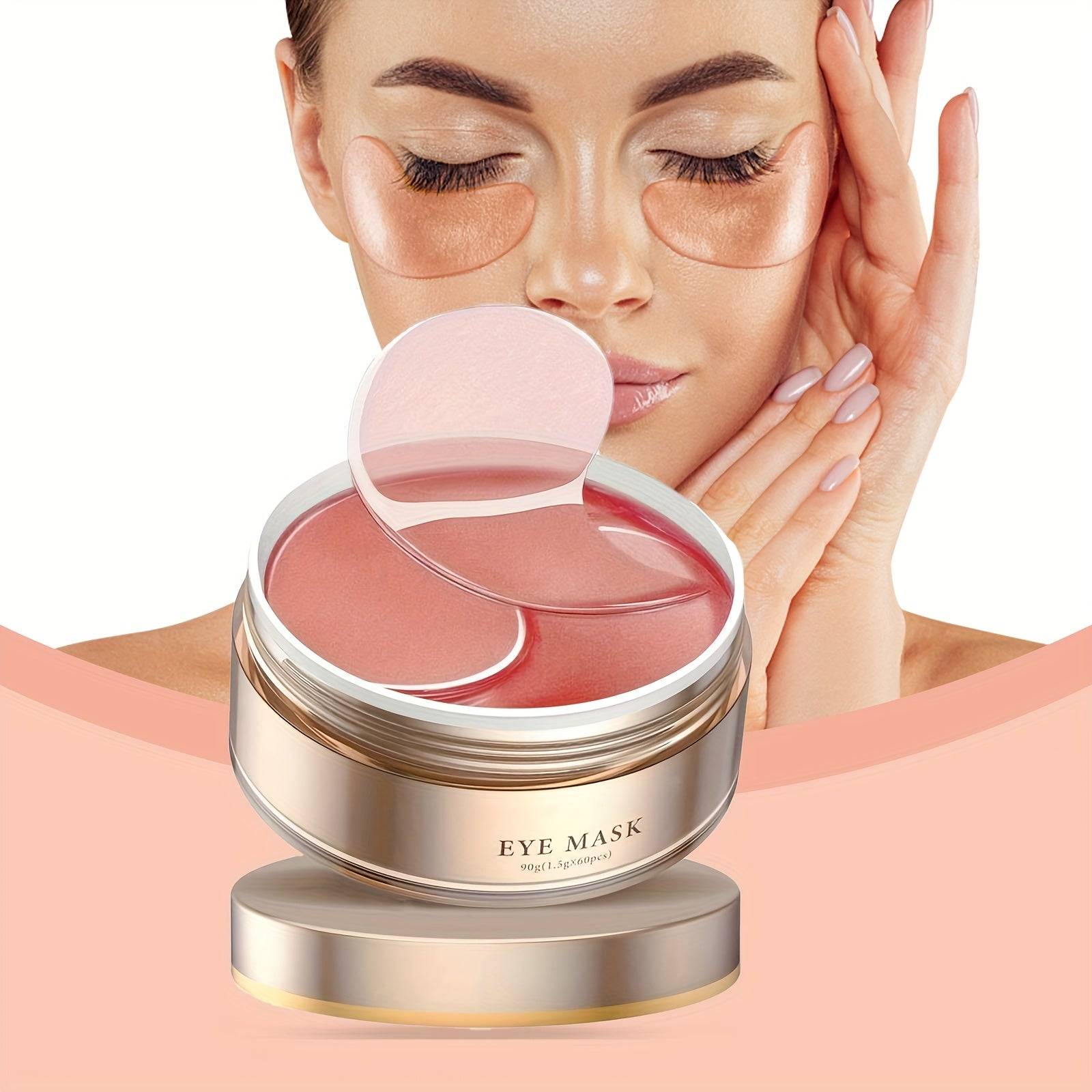 60/120-Piece Caffeine Eye Mask with Hyaluronic Acid & Collagen, Moisturizing Undereye Patches for Dark Circles and Puffiness, Hypoallergenic Skincare