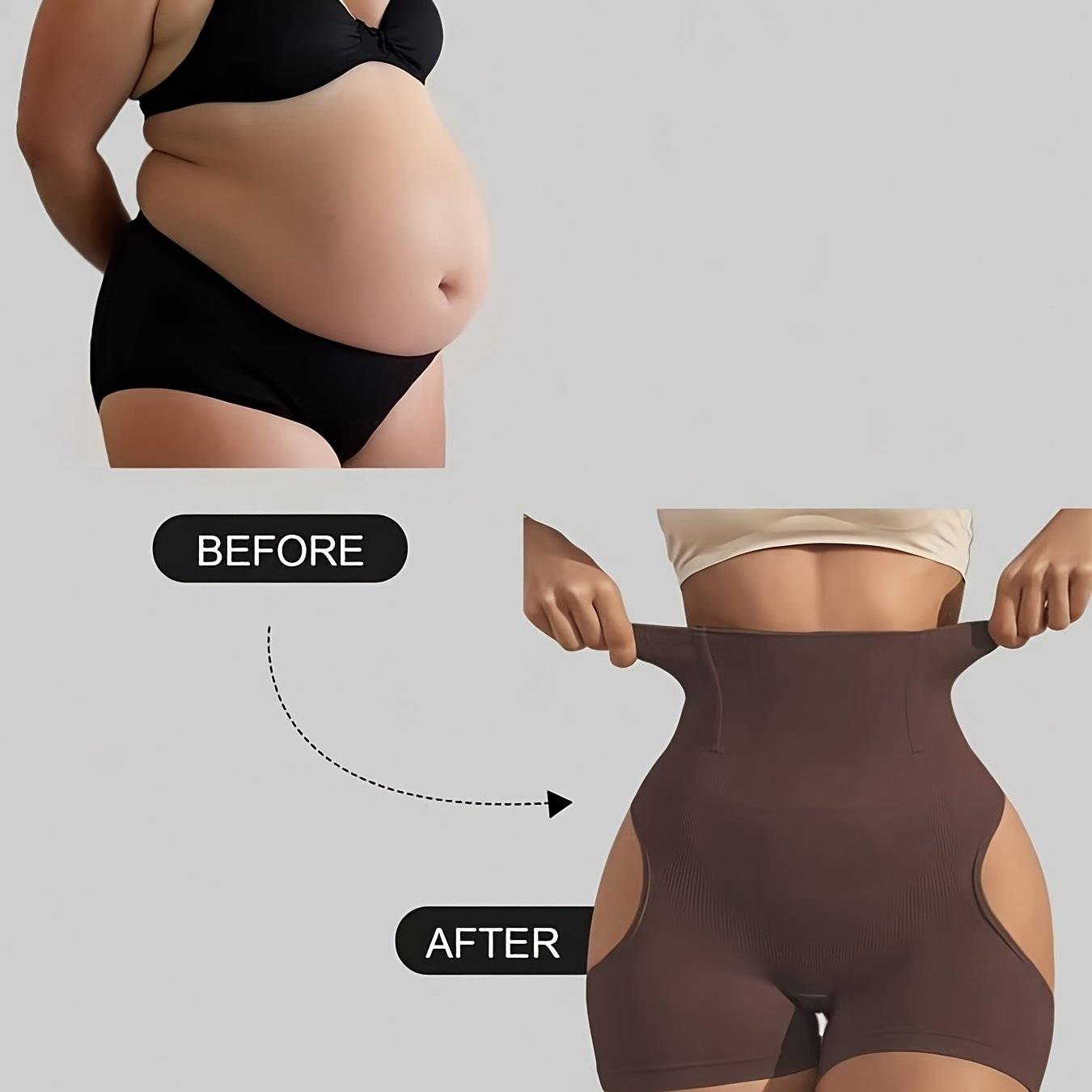 Women’s High-Waisted Shapewear Shorts – Nylon & Elastane Blend with Tummy Control and Butt Lift, Smooth Solid Color Fabric