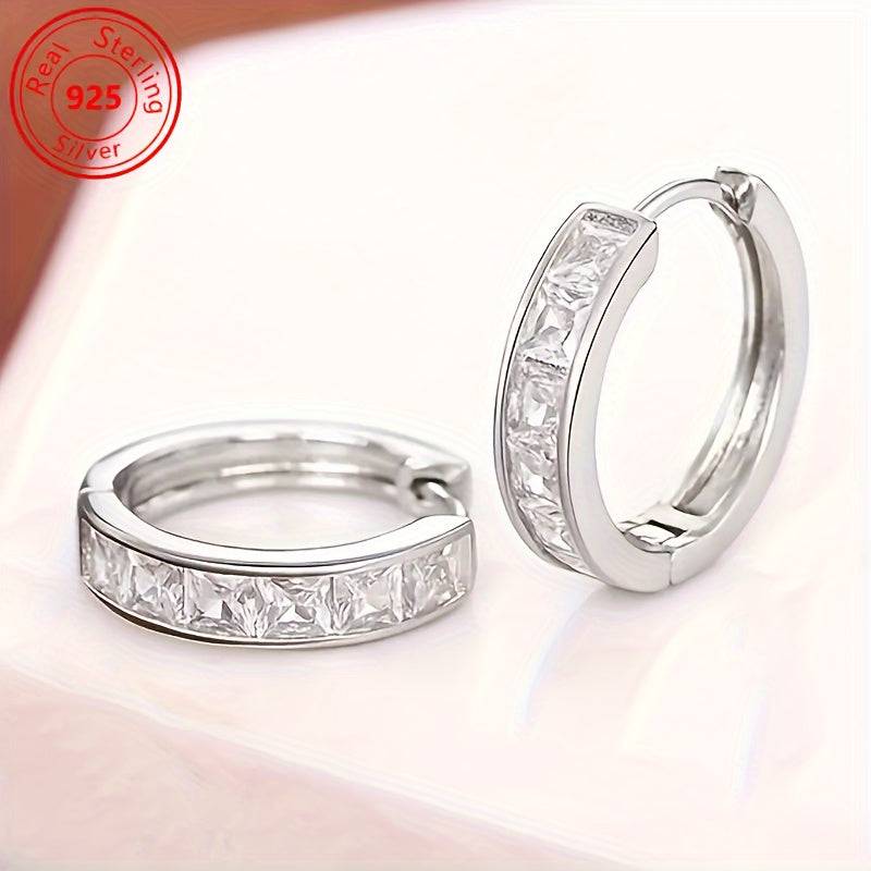 925 Sterling Silver Zirconia Earrings – Lightweight, Hypoallergenic Daily Shine for Women’s Casual & Elegant Outfits