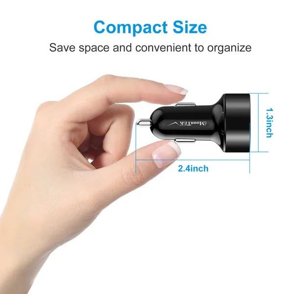 Dual USB Car Charger 3.1A Fast Charge LED